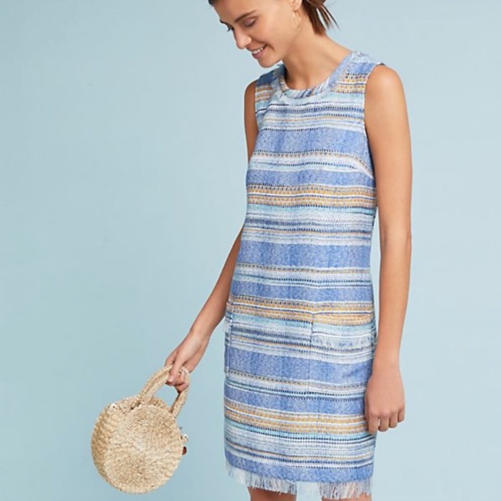 Akemi & Kin Tweed Fringe Shift Dress